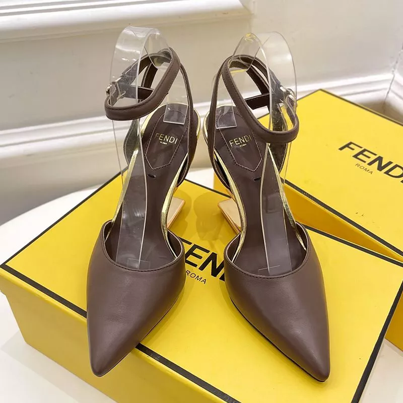 Cheap HOT Fendi First Slingback Pumps Women Calf Leather Coffee 0113