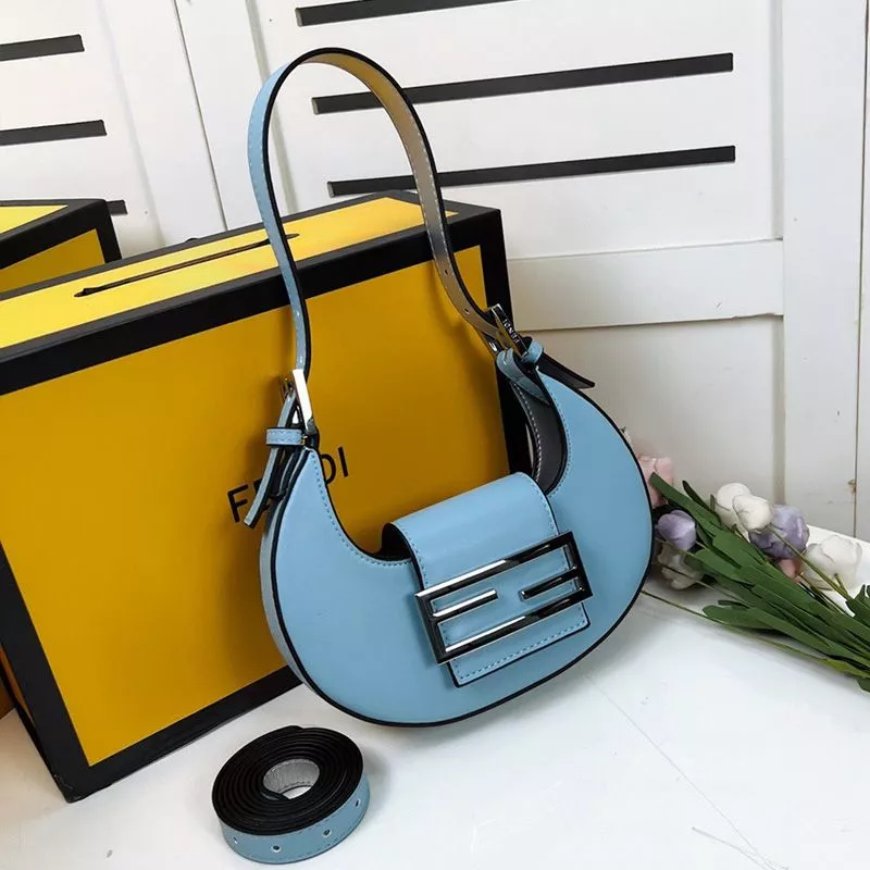 HOT Fendi Mini Cookie Hobo Bag In Calf Leather Sky Blue 0115