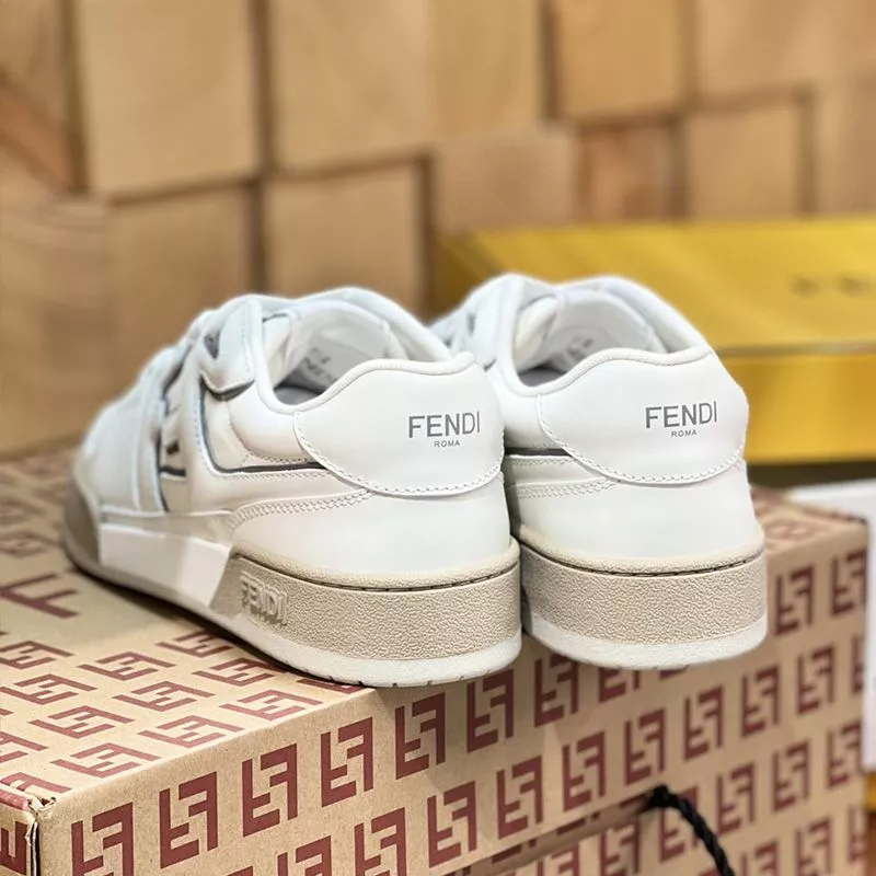 Vintage HOT Fendi Match Compact Sneakers Unisex Leather White 0113