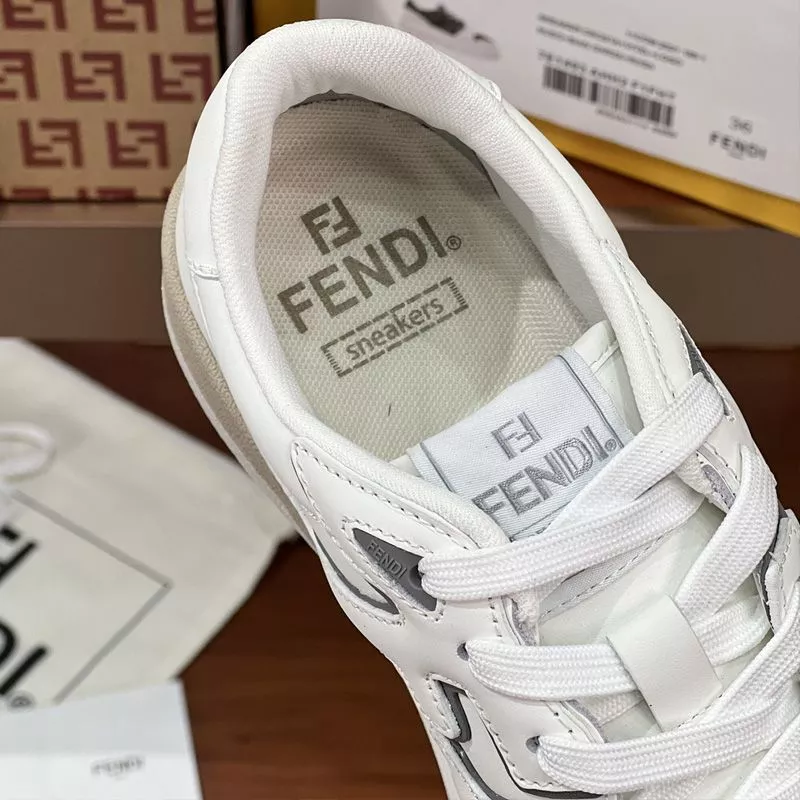 Vintage HOT Fendi Match Compact Sneakers Unisex Leather White 0113