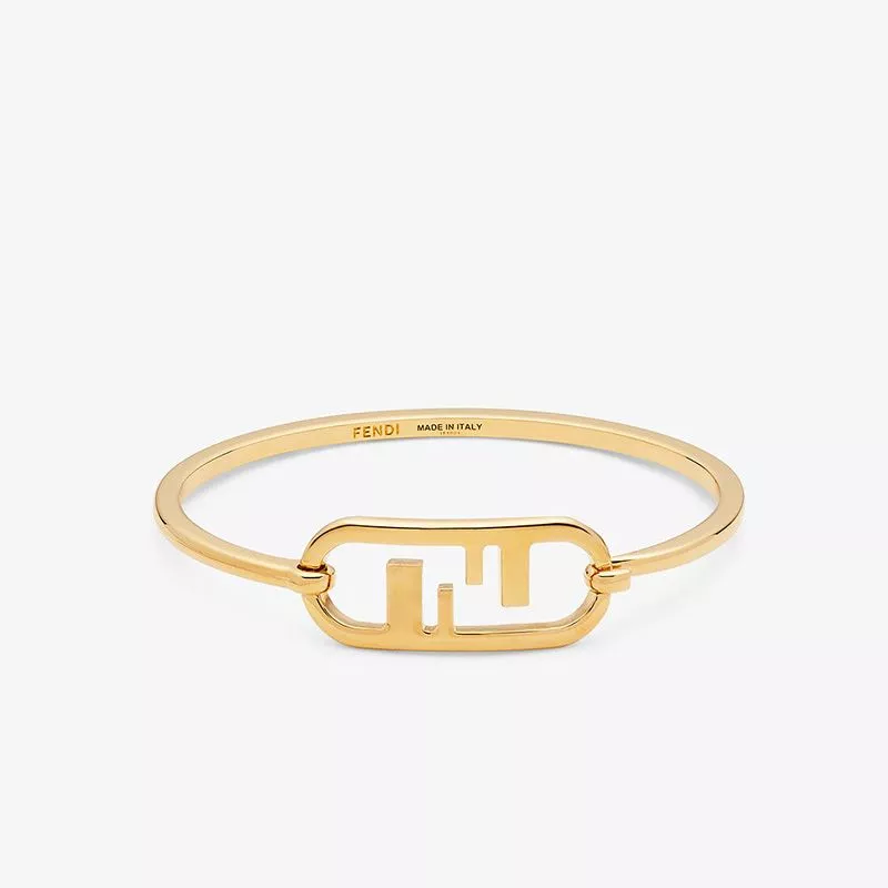 HOT Fendi O'Lock Oval Bracelet In Metal Gold 0114