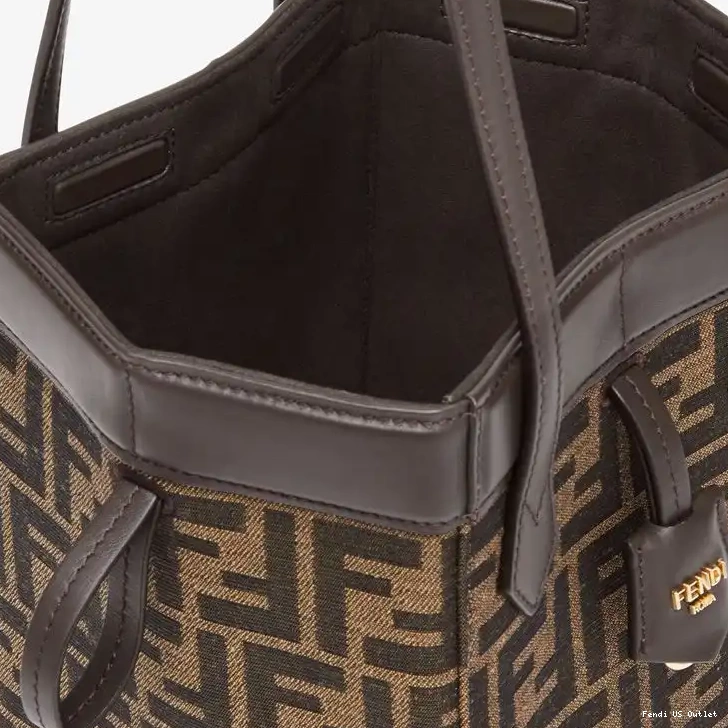 Cheap HOT Bag Fendi Origami FF Motif Mini Brown In Fabric 0315