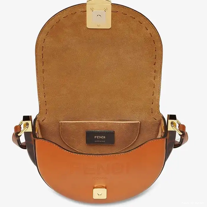 Vintage HOT Fendi Moonlight Brown Bag In Leather Calf Logo ROMA 0316