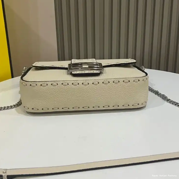 Cheap HOT Baguette Cuoio In Selleria Romano Beige Fendi Mini Leather Bag 0321