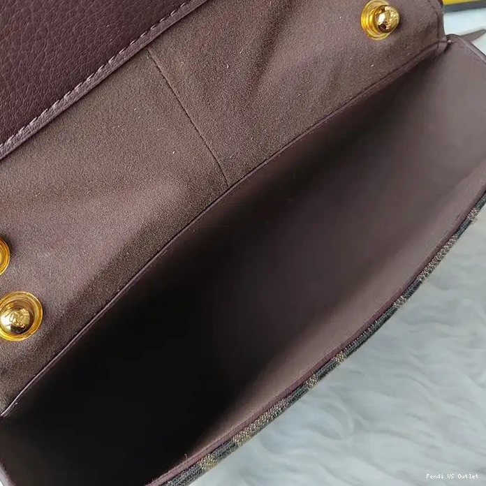 Vintage HOT Fendi Medium In Fabric C'mon Motif FF Brown Bag 0315