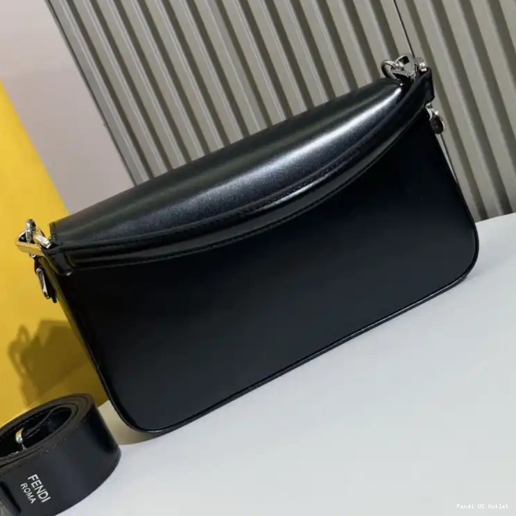 Cheap HOT Baguette Leather Bag Fendi Smooth Medium Black Tiffany In 0316