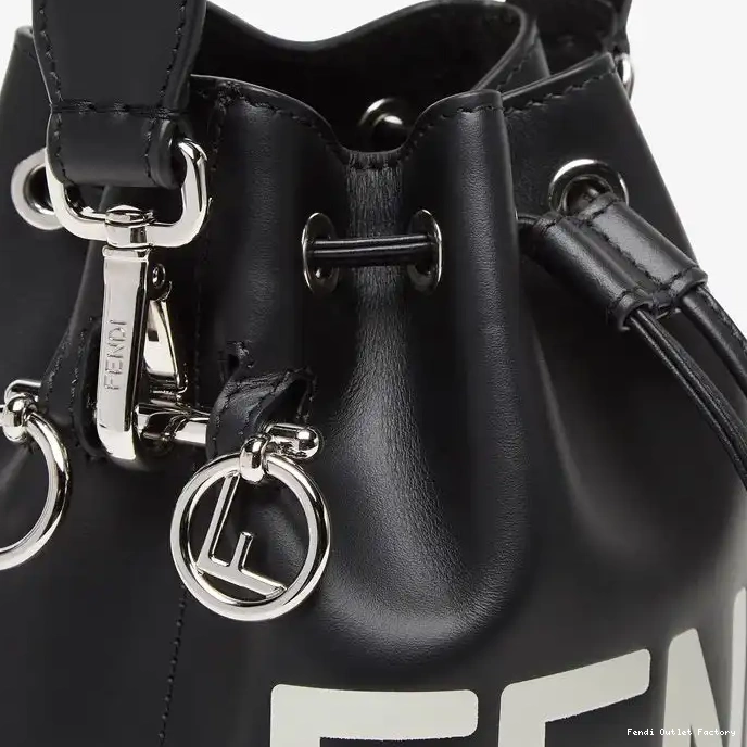Cheap HOT Calf Mon ROMA Bag Black Logo Fendi Tresor Bucket In White Mini Leather 0319