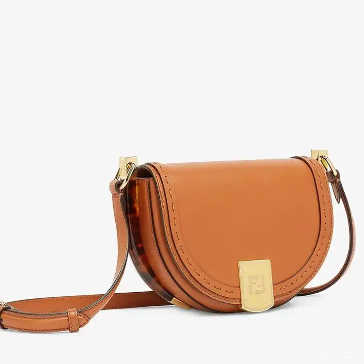 Vintage HOT Fendi Moonlight Brown Bag In Leather Calf Logo ROMA 0316
