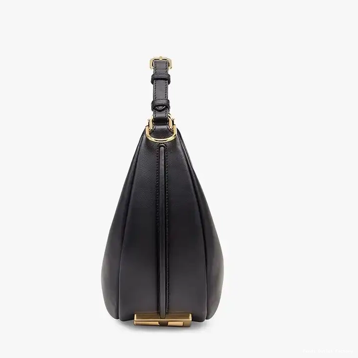 Affordable HOT Hobo Fendigraphy In Small Black Leather Calf Bag Fendi 0318