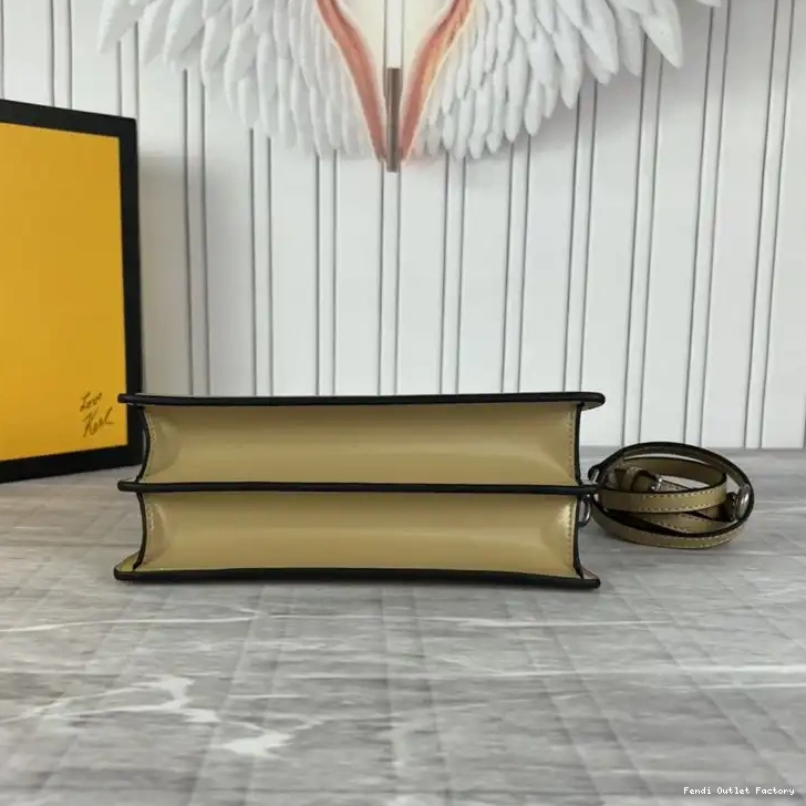 Affordable HOT Leather Khaki Fendi Bag Peekaboo Calf In Mini Cut 0318
