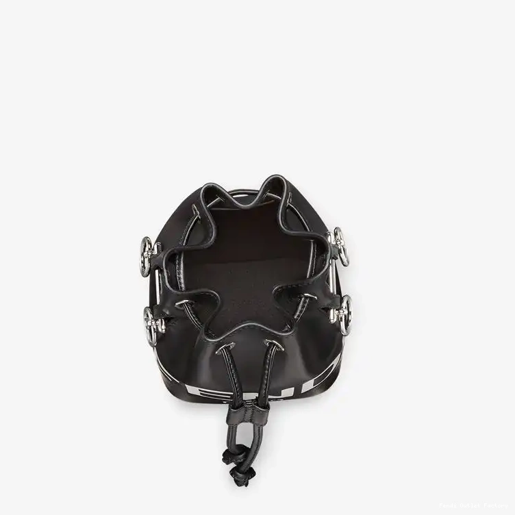 Cheap HOT Calf Mon ROMA Bag Black Logo Fendi Tresor Bucket In White Mini Leather 0319