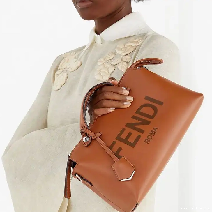 Vintage HOT The Fendi ROMA Way Medium Calf In Boston Brown Logo Bag By Leather 0317
