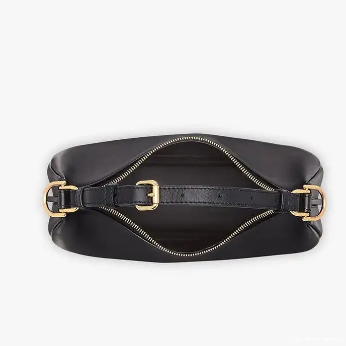 Affordable HOT Hobo Fendigraphy In Small Black Leather Calf Bag Fendi 0318