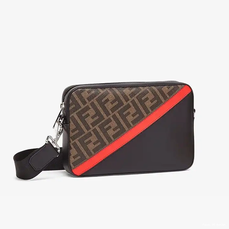 Cheap HOT FF Fabric Compact Red In Motif Case Fendi Camera Brown 0320