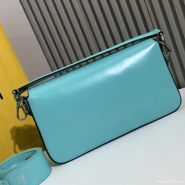 Affordable HOT In Tiffany Smooth Bag Leather Blue Fendi Baguette Medium 0322