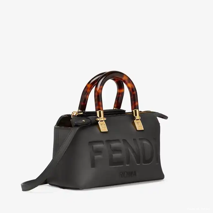 Affordable HOT Fendi By Calf In Way ROMA Bag Mini Logo Leather The Black Boston 0317