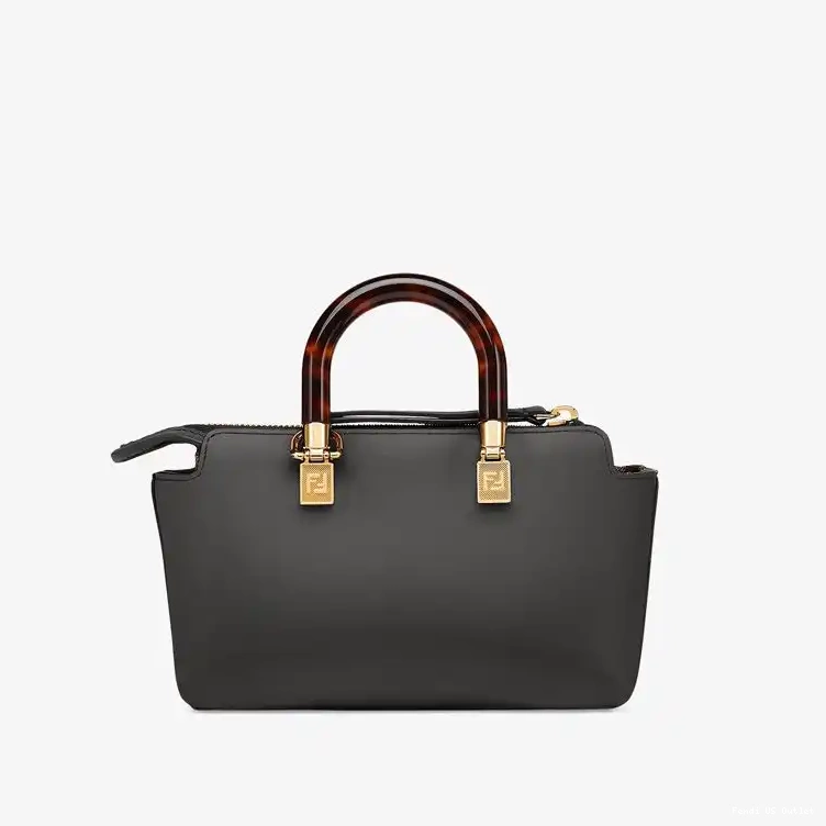 Affordable HOT Fendi By Calf In Way ROMA Bag Mini Logo Leather The Black Boston 0317