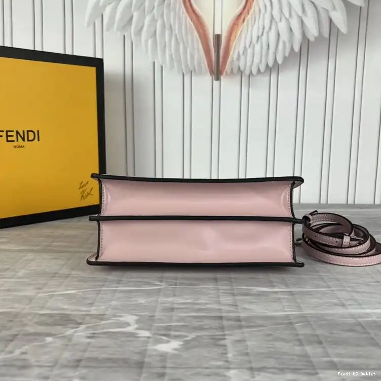 Cheap HOT Mini Fendi Leather Peekaboo Cut In Bag Calf Cherry 0321