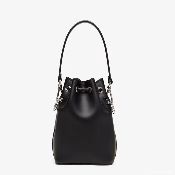 Affordable HOT Calf Leather In White Bucket Tresor Bag Mini Black Mon ROMA Logo Fendi 0321