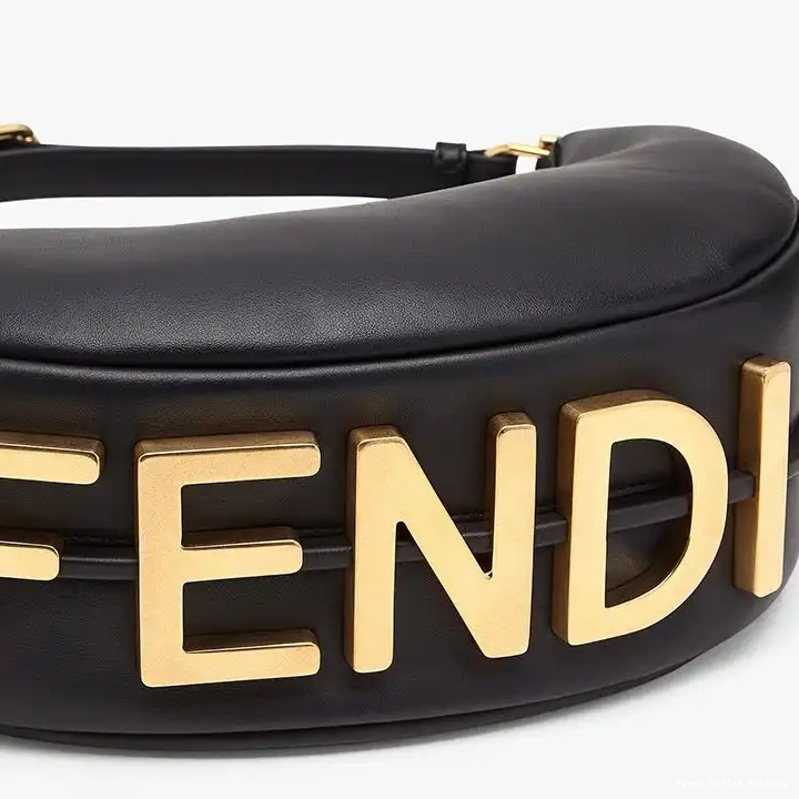 Affordable HOT Hobo Fendigraphy In Small Black Leather Calf Bag Fendi 0318