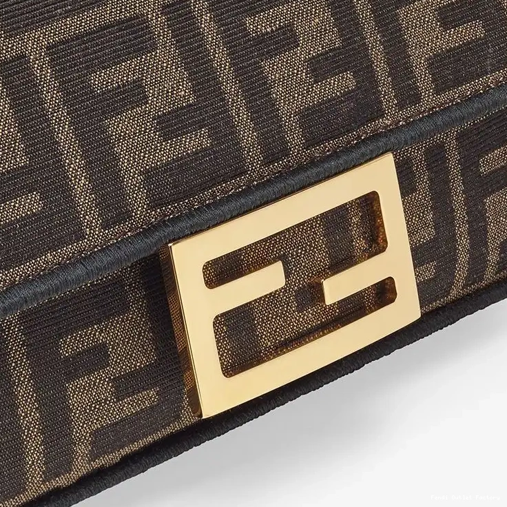 Cheap HOT Fendi Brown Bag In Motif FF Fabric Baguette Mini 0318