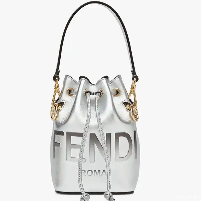 HOT ROMA Bucket Mon Calf Silver Tresor Bag Fendi Logo Leather Mini In 0304